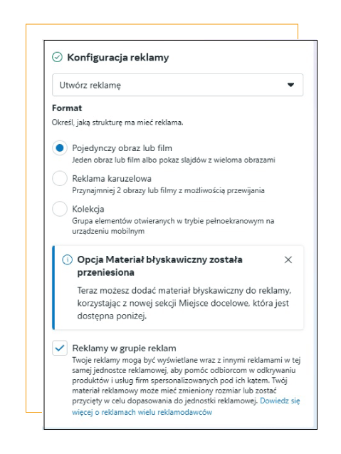 Konfiguracja reklamy kampania facebook