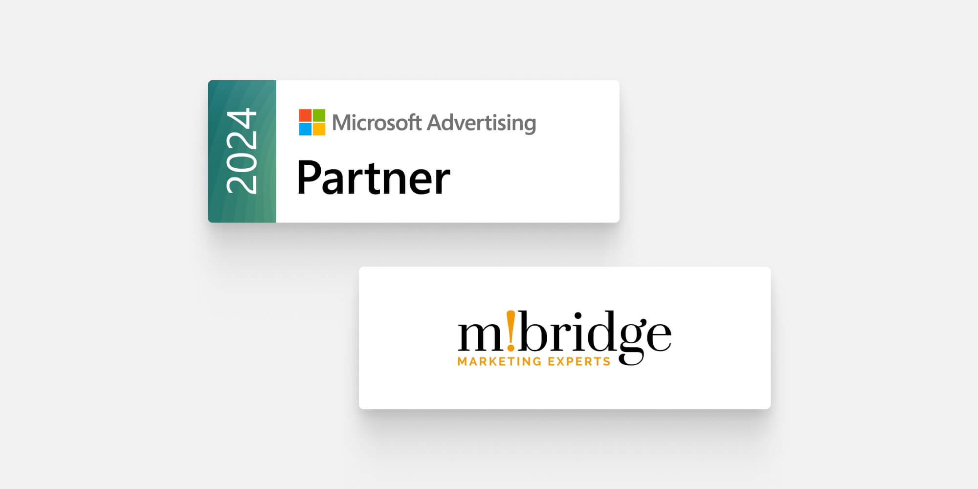 Logotypy MBridge i Microsoft Advertising Partner Program